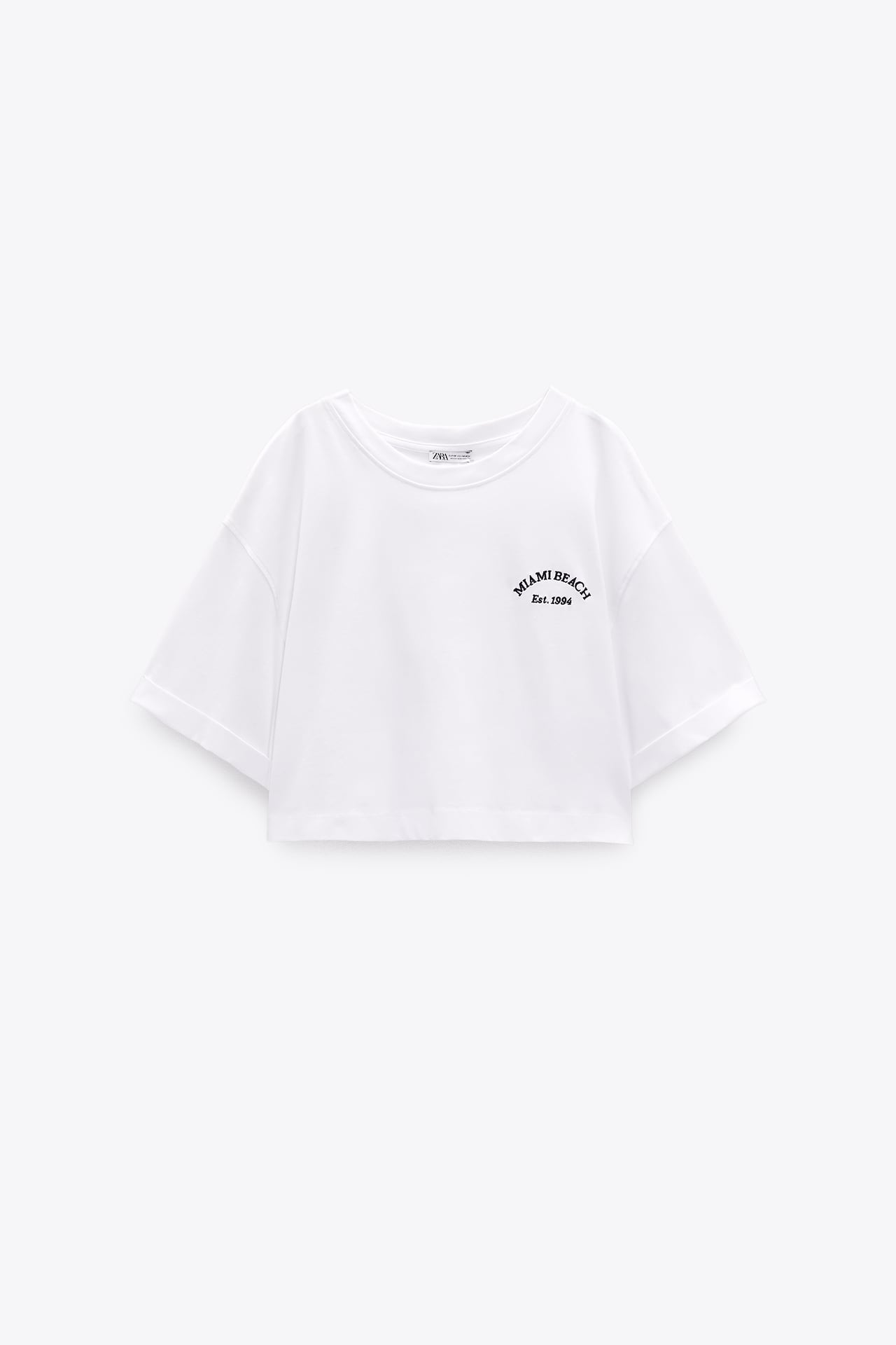 [ZARA] ÁO THUN CROP IN CHỮ