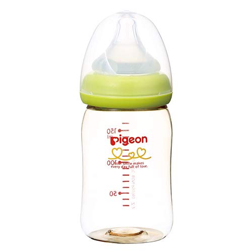 [Nhựa 160ml] Bình sữa cho bé bú Pigeon Màu xanh lá cây nhạt Từ 0 tháng Bình sữa hỗ trợ bú mẹ một cách đáng tin cậy