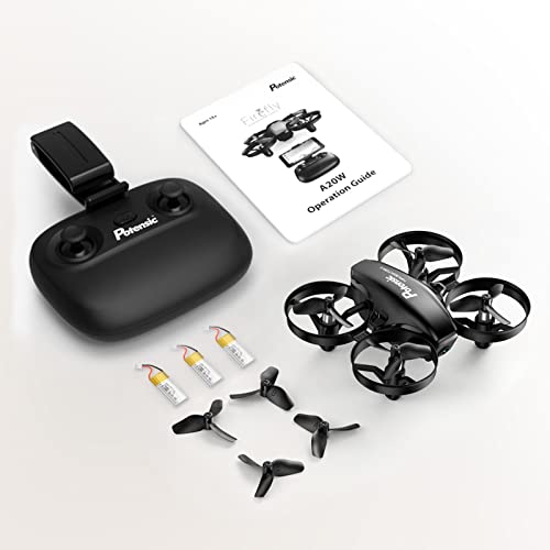 Flycam Máy bay không người lái Potensic có máy ảnh, Máy bay không người lái mini nhỏ, Chưa đến 100g, Bao gồm 3 pin, Dành cho người mới bắt đầu, Giữ độ cao, Camera trên không HD trong nhà, WiFi thời gian thực, Hỗ trợ VR 3D, 2,4 GHz, 4CH