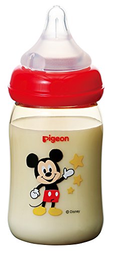 [Nhựa 160ml] Bình sữa Pigeon Pigeon Cho bé bú mẹ Họa tiết Mickey Từ 0 Tháng Bình sữa hỗ trợ bé bú mẹ một cách đáng tin cậy