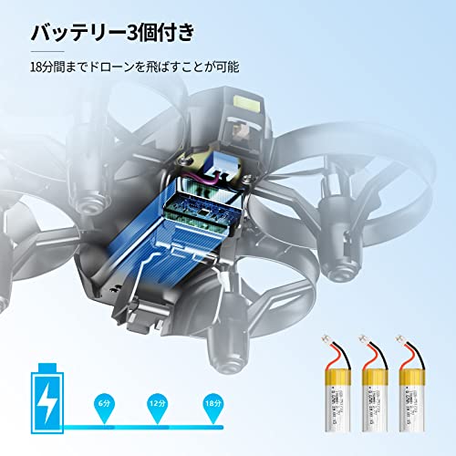 Flycam Máy bay không người lái Potensic có máy ảnh, Máy bay không người lái mini nhỏ, Chưa đến 100g, Bao gồm 3 pin, Dành cho người mới bắt đầu, Giữ độ cao, Camera trên không HD trong nhà, WiFi thời gian thực, Hỗ trợ VR 3D, 2,4 GHz, 4CH