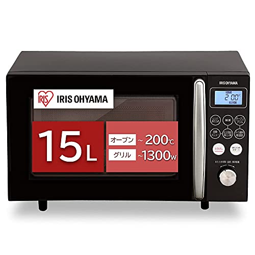 Lò Vi Sóng Iris Ohyama MO-T1501-B, 15L, Đĩa Xoay, Không Hertz, Toàn quốc - 600W, Lò Nướng - 200°C, Nướng - 1300W, Chức Năng Lên Men, 8 Menu Tự Động, Nướng, Bảo Hành 1 Năm Của Nhà Sản Xuất, Đen MO- T1501-B