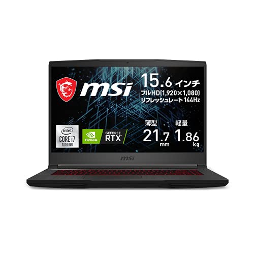 [Amazon.co.jp Exclusive] [NVIDIA RTX3060 mới nhất, mỏng và nhẹ] Máy tính xách tay chơi game MSI GF65 1,86kg i7 RTX3060 / 15,6FHD / 144Hz / 16GB / 512GB / Windows 11 / GF65-10UE-437JP