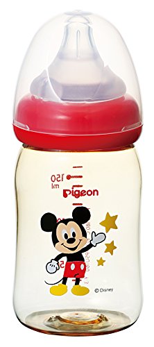 [Nhựa 160ml] Bình sữa Pigeon Pigeon Cho bé bú mẹ Họa tiết Mickey Từ 0 Tháng Bình sữa hỗ trợ bé bú mẹ một cách đáng tin cậy