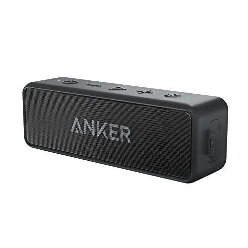 Anker Soundcore 2 (loa 12W Bluetooth 5, phát lại liên tục 24 giờ) [Tương thích âm thanh nổi hoàn toàn không dây / Âm trầm nâng cao / Tiêu chuẩn chống nước IPX7 / Trình điều khiển kép / Micrô tích hợp] (Đen)