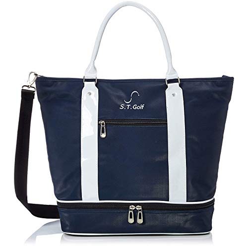 S.T.Golf Golf Boston Bag Nam Golf Tote Bag Da tổng hợp chống thấm nước 2 lớp Dây đeo vai đi kèm 50cm x 40cm (Tote Bag Navy)