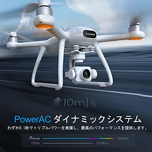 Flycam Máy bay không người lái có máy ảnh Gimbal 3 trục, Potensic Dreamer Pro, Cảm biến Sony CMOS, Được trang bị GPS, Video 4K, Khoảng cách truyền tối đa 2 km, Chuyến bay 28 phút, Động cơ không chổi than