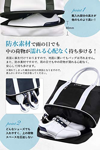 S.T.Golf Golf Boston Bag Nam Golf Tote Bag Da tổng hợp chống thấm nước 2 lớp Dây đeo vai đi kèm 50cm x 40cm (Tote Bag Navy)