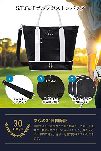 S.T.Golf Golf Boston Bag Nam Golf Tote Bag Da tổng hợp chống thấm nước 2 lớp Dây đeo vai đi kèm 50cm x 40cm (Tote Bag Navy)