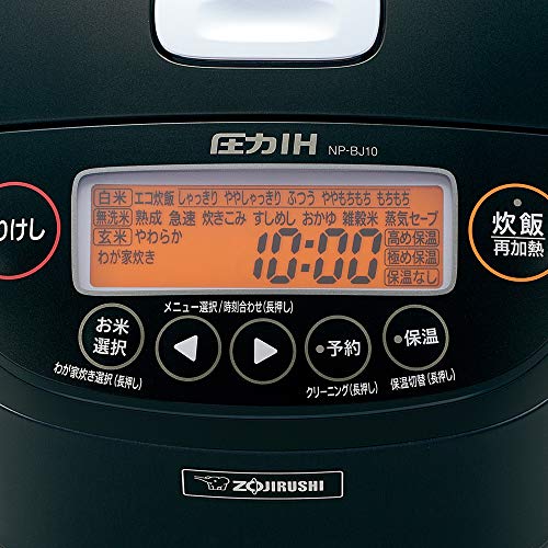 Nồi Cơm Điện Zojirushi NP-BJ10-BA, 5.5 Go (3~5 người ăn), Loại Áp Suất IH, Nấu Cực Mạnh, Lòng Nồi Dày Mạ Bạch Kim, Giữ Nhiệt 40 Giờ, NP-BJ10-BA Màu Đen