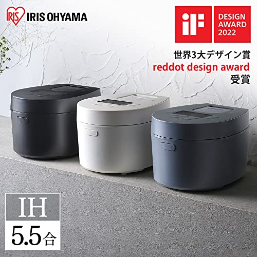 Nồi cơm điện Iris Ohyama RC-IL50-H, 5.5 Go, Loại IH,  Chức năng nấu 50 thương hiệu, Nồi siêu dày, Thực đơn tốt cho sức khỏe, Chức năng nấu ở nhiệt độ thấp, Chức năng làm bánh kếp, Màu xám RC-IL50-H