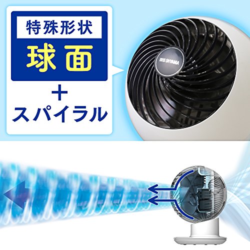 Iris Ohyama Circulator Eye Êm Lên/Xuống/Đảo Trái/Phải 18 Tatami quạt Thổi Khí Mạnh Mẽ Có Điều Khiển Từ Xa PCF-SC15T Trắng/Đen