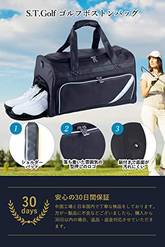 Túi chơi gôn S.T.Golf Boston cho nam giới chơi gôn bằng da tổng hợp chống thấm nước Bao gồm 49 cm x 28,5 cm x 27 cm (Loại da PU mềm Hải quân Boston)