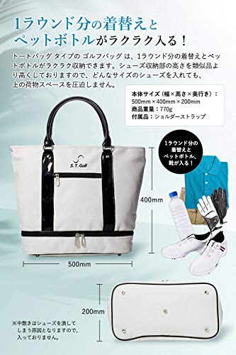 S.T.Golf Golf Boston Bag Nam Golf Tote Bag Da tổng hợp chống thấm nước 2 lớp Dây đeo vai đi kèm 50cm x 40cm (Tote Bag Navy)