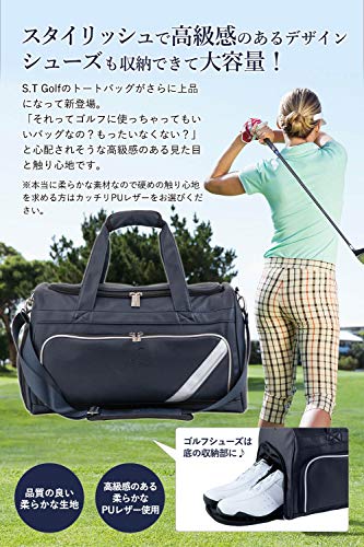 Túi chơi gôn S.T.Golf Boston cho nam giới chơi gôn bằng da tổng hợp chống thấm nước Bao gồm 49 cm x 28,5 cm x 27 cm (Loại da PU mềm Hải quân Boston)